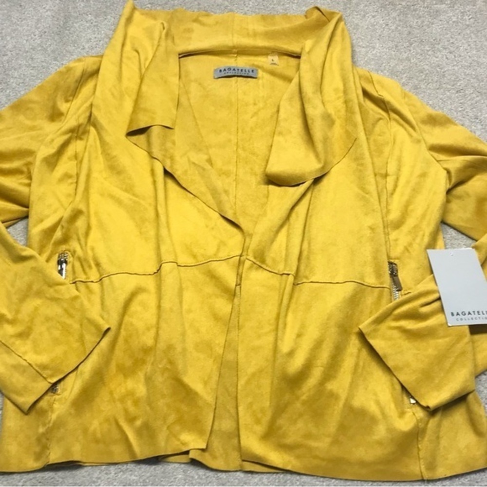 Bagatelle Collection‎ Size L Yellow/Gold Drape Duster Jacket/Sweater NWT